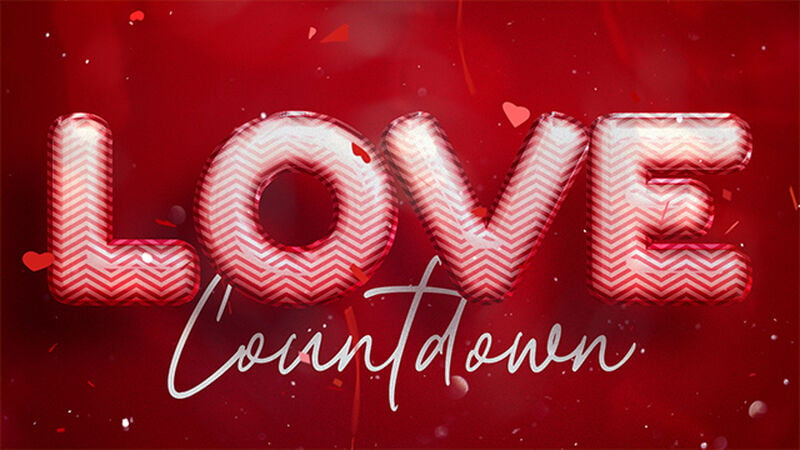 Love Red Balloon Confetti Party Countdown